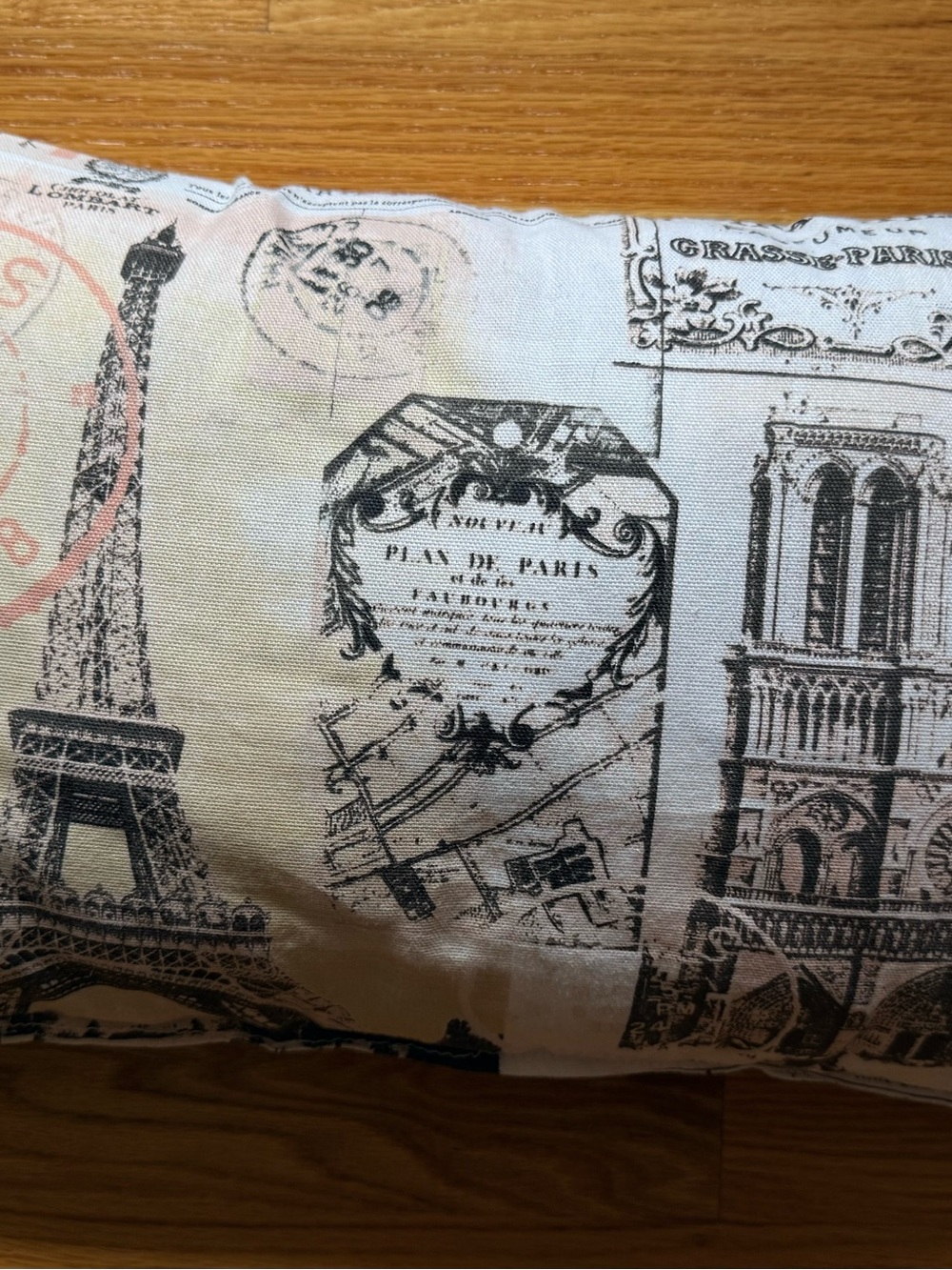 Paris Eiffel Tower & French Postcard Decorative Pillow –